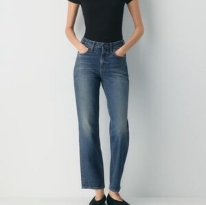 Denim Forum Uma High Rise Straight Leg Jeans Light Wash Size 27 BNWT